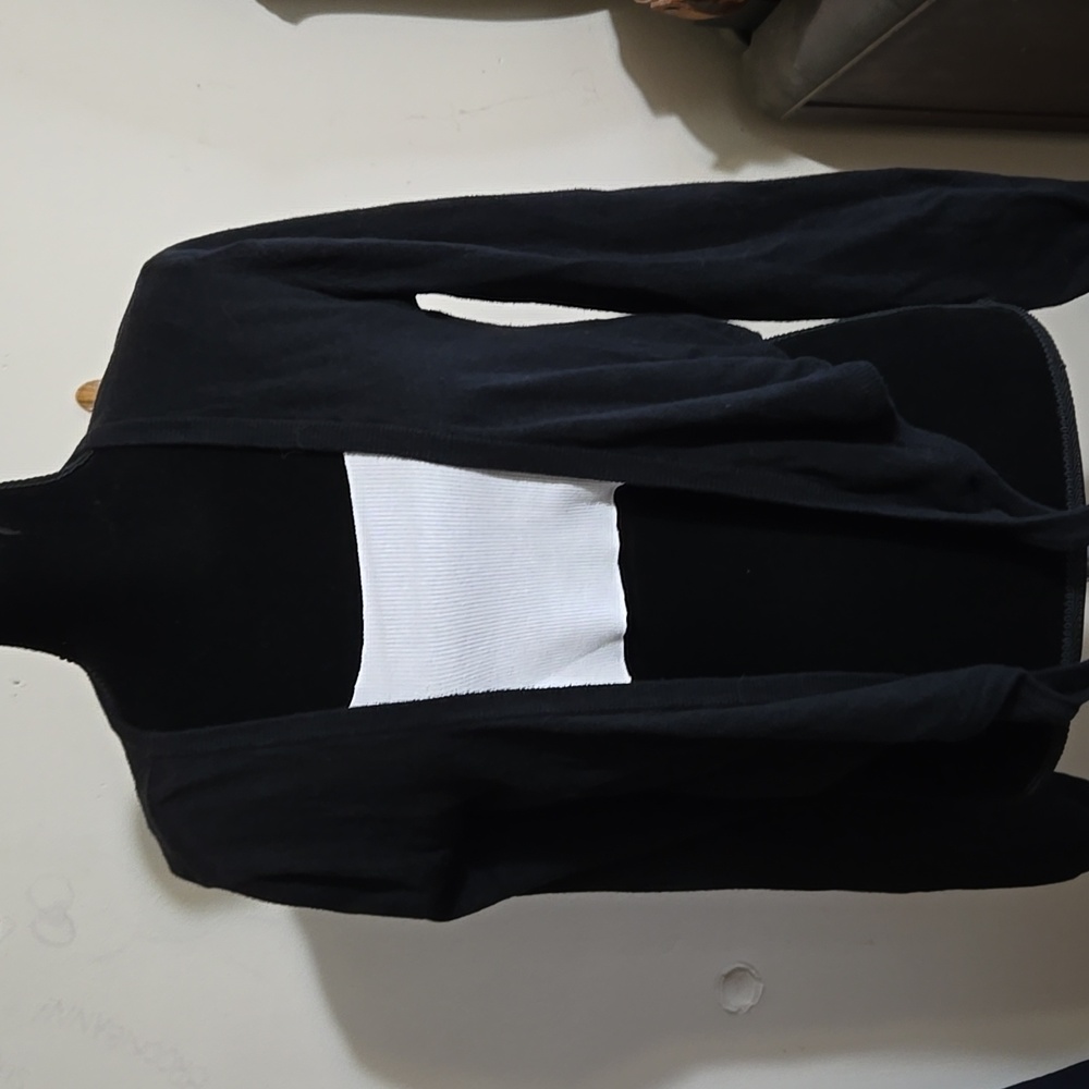 Women's Sweater Cardigan Tie Front Long Sleeve Cotton Blend Size Lg